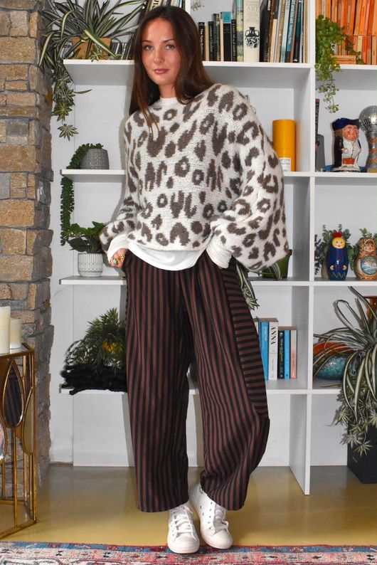 Big Softie Leopard Roo Knit Earth & Ecru